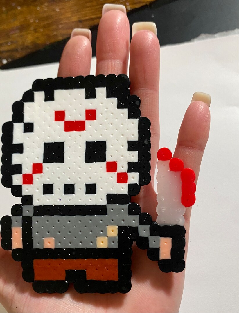 Jason Voorhees Perler bead keychain MakerPlace by Michaels